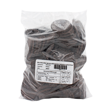 GALLETAS OREO SIN RELLENO NAVISCO BOLSA DE 500 GR PIEZA