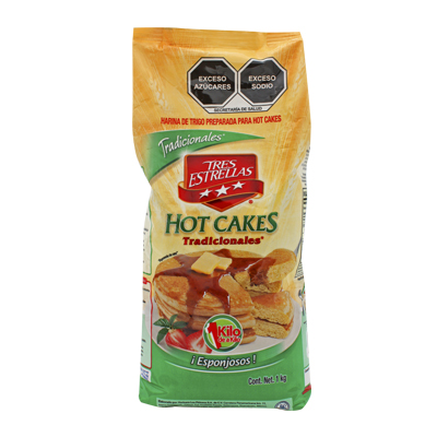 HARINA PARA HOT CAKES TRES ESTRELLAS 1 KG PIEZA